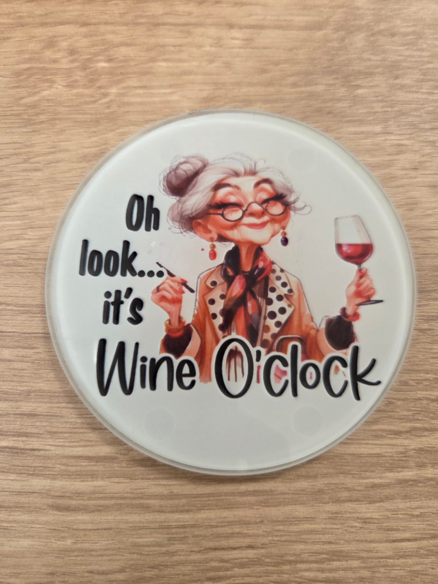 Wine o'clock coaster
