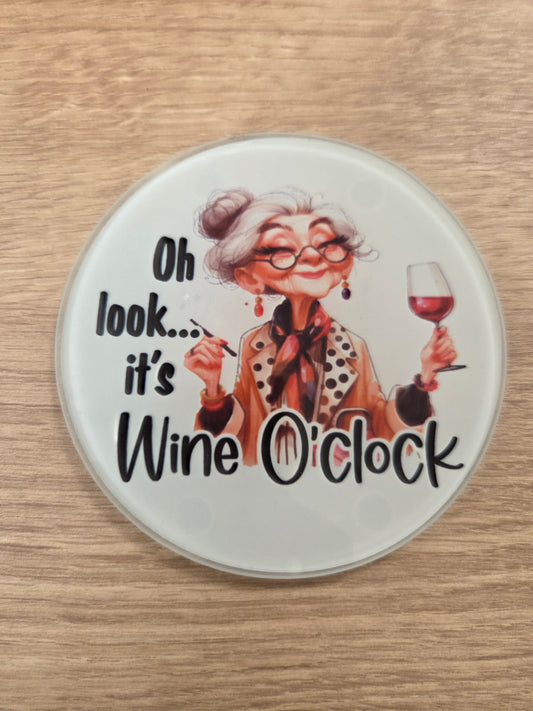Wine o'clock coaster