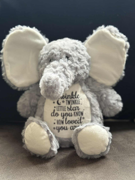 "Twinkle Twinkle little star  " elephant teddy