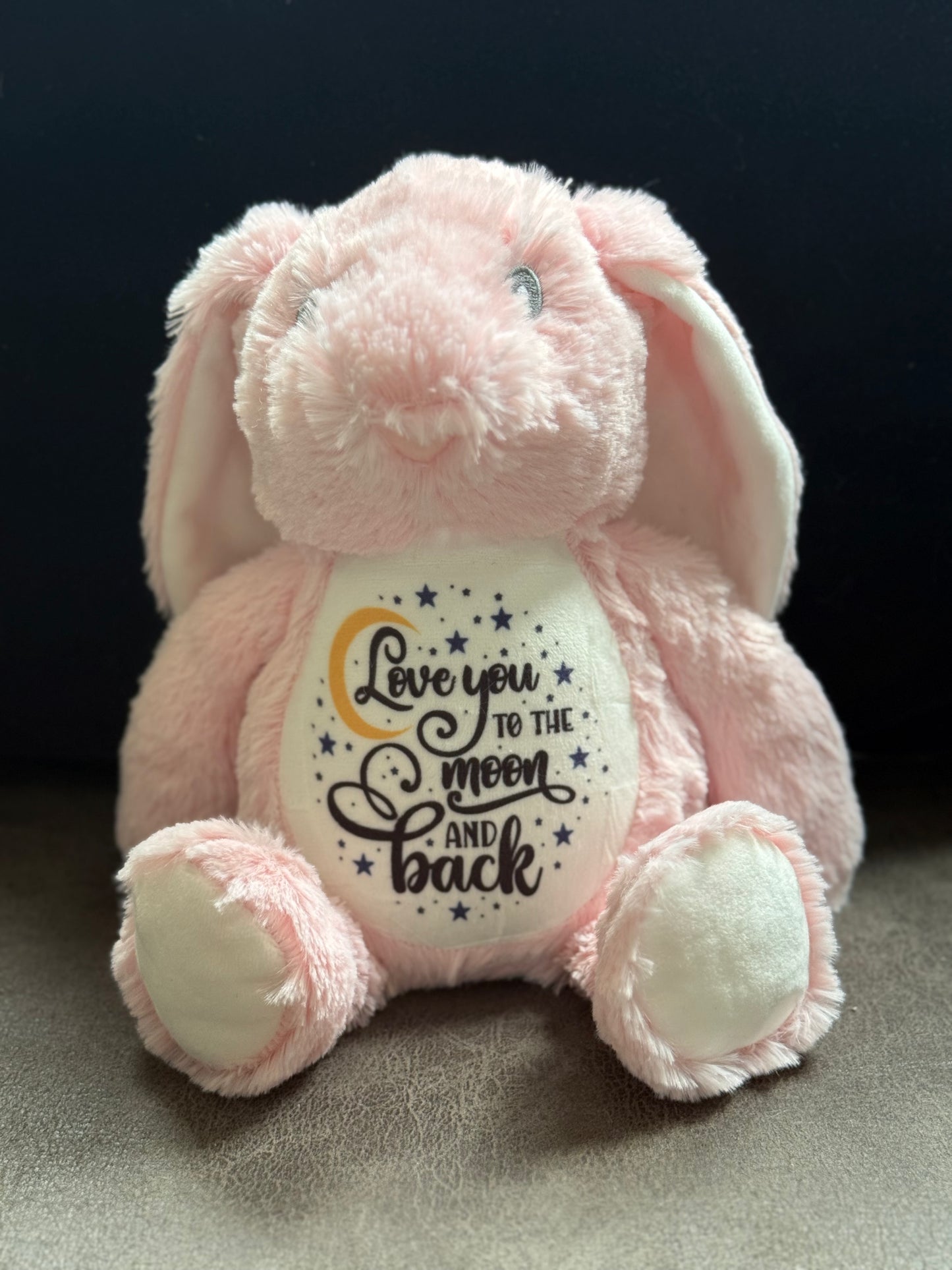 "Love you to the moon and back " bunny rabbit