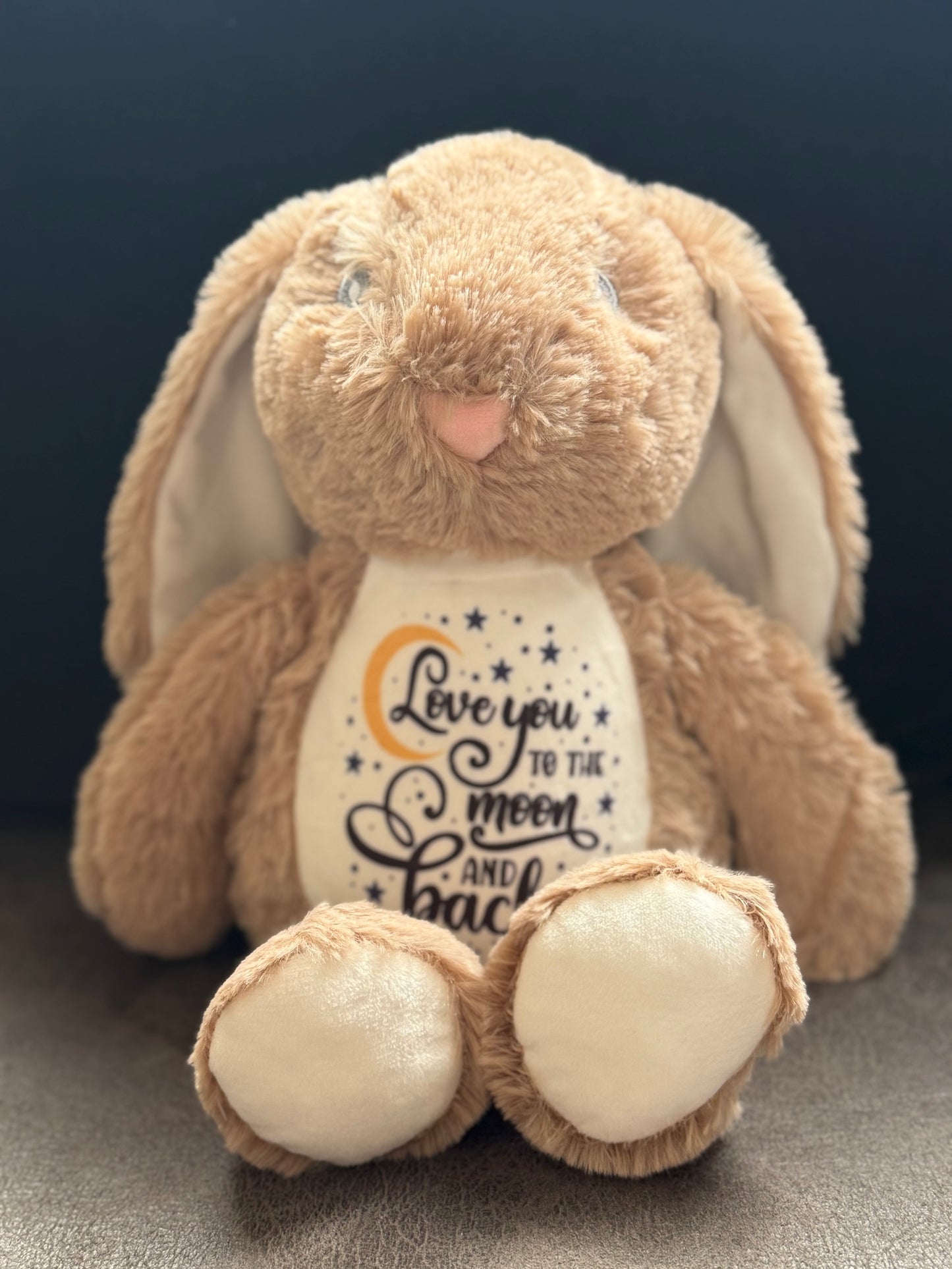 "Love you to the moon and back " bunny rabbit